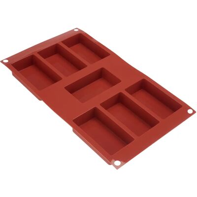 Stampo in silicone terracotta Silikomart - 7 cavità rettangolari Stampo in silicone terracotta Silikomart - 7 cavità rettangolari