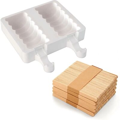 Stampi Gelato Bianchi Silikomart - Set da 2, 90 ml Stampi Gelato Bianchi Silikomart - Set da 2, 90 ml
