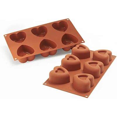 Stampo in Silicone Silikomart SF124 Passion - Forma di Cuore - Cottura & Congelamento Stampo in Silicone Silikomart SF124 Passion - Forma di Cuore - Cottura & Congelamento