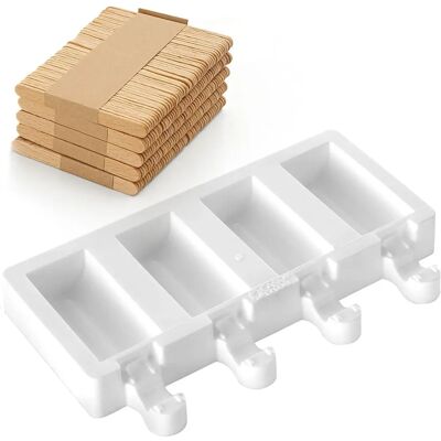 Stampo in Silicone Mini Chic di Silikomart - 4 Mini Gelati, 50 Stecchi - 152ml Stampo in Silicone Mini Chic di Silikomart - 4 Mini Gelati, 50 Stecchi - 152ml