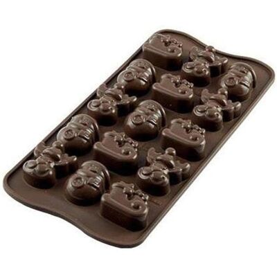 Stampo in silicone marrone Choco Winter di Silikomart - Cioccolato e Ghiaccio Stampo in silicone marrone Choco Winter di Silikomart - Cioccolato e Ghiaccio