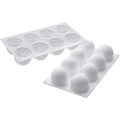 Silikomart Weißes Silikon-Trüffel-Form - 8 Portionen, 6,2cm Silikomart Weißes Silikon-Trüffel-Form - 8 Portionen, 6,2cm