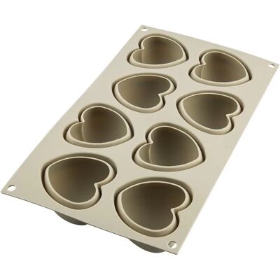 Silikomart Anello da Torta Beige - Silicone Cuore 100ml Silikomart Anello da Torta Beige - Silicone Cuore 100ml