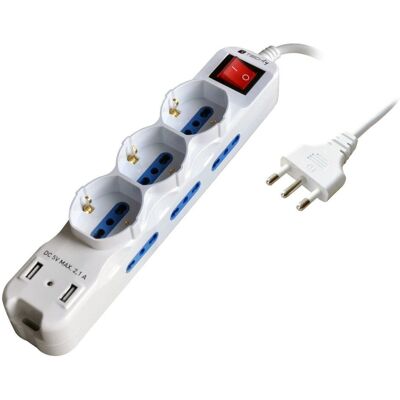 Techly IUPS-PCP-6I3SU Prolunga elettrica - 6 prese, USB, Interno Techly IUPS-PCP-6I3SU Prolunga elettrica - 6 prese, USB, Interno