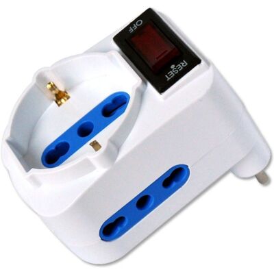 Adattatore di alimentazione Techly - Tipo L & F - Bianco Adattatore di alimentazione Techly - Tipo L & F - Bianco
