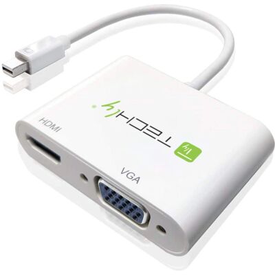 Adaptateur Mini DisplayPort à HDMI/VGA Techly - Blanc - Publicité Adaptateur Mini DisplayPort à HDMI/VGA Techly - Blanc - Publicité