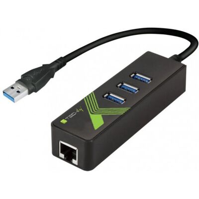 Techly IDATA USB-ETGIGA-3U2 Dock - USB 3.2, Ethernet, Noir - Publicité Techly IDATA USB-ETGIGA-3U2 Dock - USB 3.2, Ethernet, Noir - Publicité