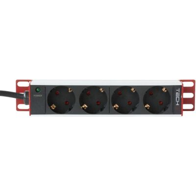 Techly M10-4ITY Rack-Steckerleiste - 4 Anschlüsse, 10 Zoll, Schwarz, Silber Techly M10-4ITY Rack-Steckerleiste - 4 Anschlüsse, 10 Zoll, Schwarz, Silber