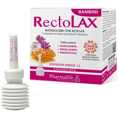 Pharmalife Research Srl Rectolax Bambini - Microclismi 6 pezzi - 9g Pharmalife Research Srl Rectolax Bambini - Microclismi 6 pezzi - 9g
