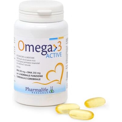 Pharmalife Research Omega3 Active - Integratore EPA DHA per Cuore e Cervello - 60 Perle Pharmalife Research Omega3 Active - Integratore EPA DHA per Cuore e Cervello - 60 Perle