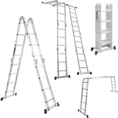 Escalera multiuso de aluminio Boudech RIG-4x4 - Plataforma de andamio Escalera multiuso de aluminio Boudech RIG-4x4 - Plataforma de andamio