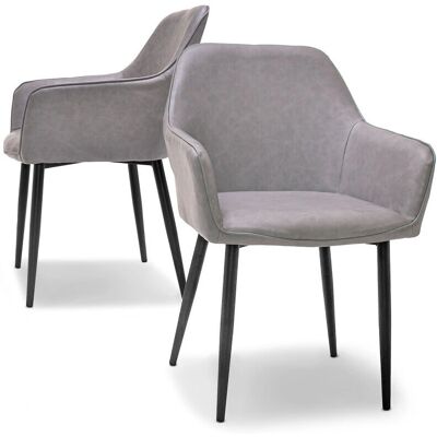 Frankystar Milano - Juego de 2 sillas de comedor en gris antracita - Silla Frankystar Milano - Juego de 2 sillas de comedor en gris antracita - Silla