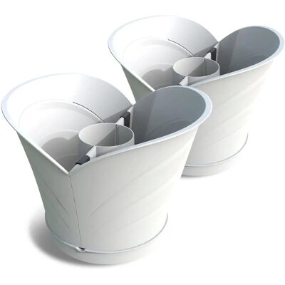 Frankystar Tulipano - Juego de jarrones modulares para exterior - Blanco Frankystar Tulipano - Juego de jarrones modulares para exterior - Blanco