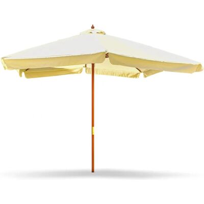Frankystar Iruy - Sombrilla de jardín cuadrada - 3x3m - Madera natural & Poliéster Frankystar Iruy - Sombrilla de jardín cuadrada - 3x3m - Madera natural & Poliéster