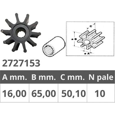Jabsco 17937/Volvo 3588475 Impeller - Silver - 16x65x50.1 mm Jabsco 17937/Volvo 3588475 Impeller - Silver - 16x65x50.1 mm