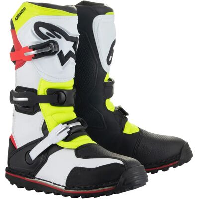 Botas de motocicleta Alpinestars Tech T - Blanco Rojo Amarillo - Botas de Moto Botas de motocicleta Alpinestars Tech T - Blanco Rojo Amarillo - Botas de Moto