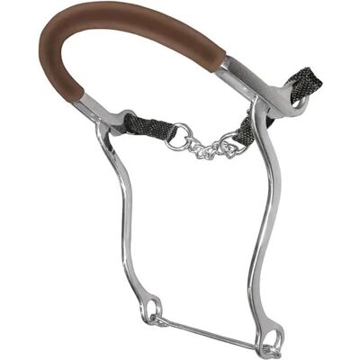 NSC MO00171 - Edelstahl lange Zungenstangen, Gummi-Nasenkette - Hackamore NSC MO00171 - Edelstahl lange Zungenstangen, Gummi-Nasenkette - Hackamore