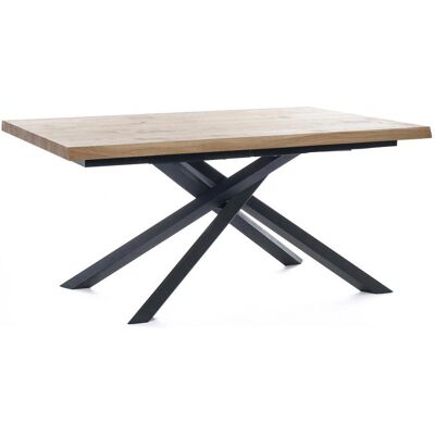 Stones Spike - Ausziehbarer Esstisch - Eiche natur - Schwarze Beine - 240cm Stones Spike - Ausziehbarer Esstisch - Eiche natur - Schwarze Beine - 240cm
