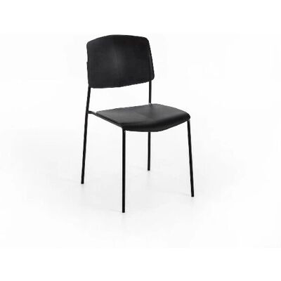 HOMEMANIA Set 4 Stühle Mars - Moderne schwarze Kunststoffstühle HOMEMANIA Set 4 Stühle Mars - Moderne schwarze Kunststoffstühle