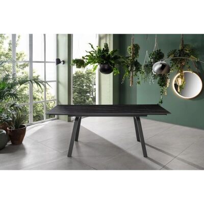 Mesa Extensible Dylan - Efecto Mármol - Gris y Antracita Mesa Extensible Dylan - Efecto Mármol - Gris y Antracita