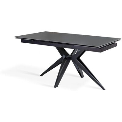 Webmarketpoint - Mesa extensible gris vintage - patas de metal negro mate Webmarketpoint - Mesa extensible gris vintage - patas de metal negro mate