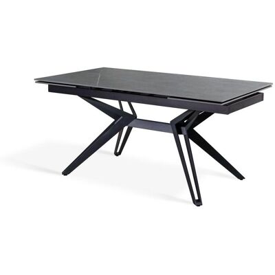Marca Modelo Mesa extensible en cerámica gris-negro - Mesa de comedor Marca Modelo Mesa extensible en cerámica gris-negro - Mesa de comedor