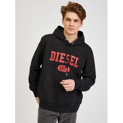 Μαύρο Hoodie Diesel K25 - Casual, Ανθεκτικό, Varsity Logo Μαύρο Hoodie Diesel K25 - Casual, Ανθεκτικό, Varsity Logo