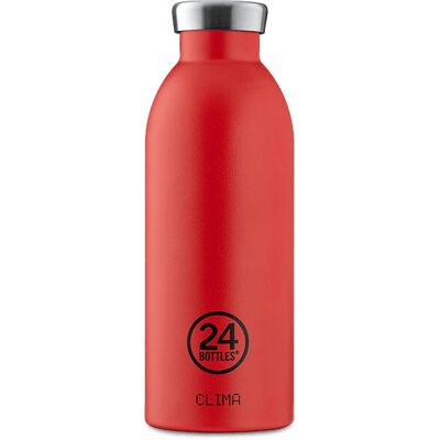 Bouteille Rouge Clima 24Bottles - Inox - 500ml - Publicité Bouteille Rouge Clima 24Bottles - Inox - 500ml - Publicité