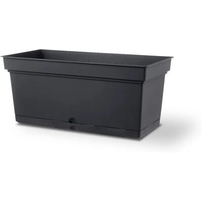 Vaso Rettangolare Teraplast Antracite - 78cm - Autopulente - 130L Vaso Rettangolare Teraplast Antracite - 78cm - Autopulente - 130L