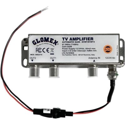 Glomex 50023/14 Amplifier - 12-24V - Silver Glomex 50023/14 Amplifier - 12-24V - Silver