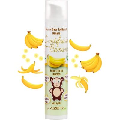 Azeta Bio Banan Kinderzahnpasta - Bio Vegan - 0-36 Monate Azeta Bio Banan Kinderzahnpasta - Bio Vegan - 0-36 Monate