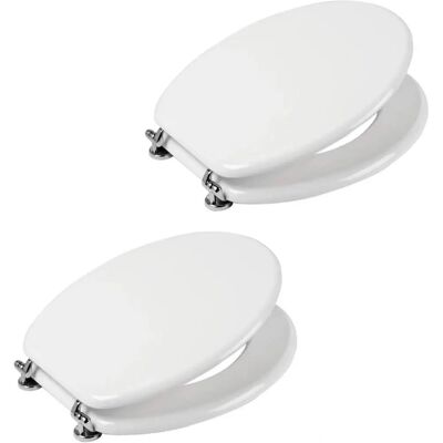 Sedia Wc MDF Bianco Ogomondo - Universale - 2 Pezzi Sedia Wc MDF Bianco Ogomondo - Universale - 2 Pezzi