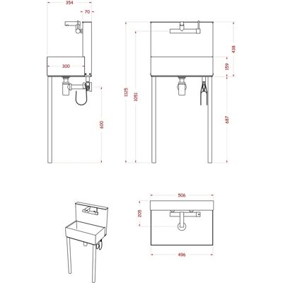 Belfer 42/PRLM Antracite Lavabo da giardino a parete Belfer 42/PRLM Antracite Lavabo da giardino a parete