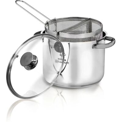 Aeternum Marca 22cm Pentola Satinata con Doppio Cestello - Pentola Aeternum Marca 22cm Pentola Satinata con Doppio Cestello - Pentola