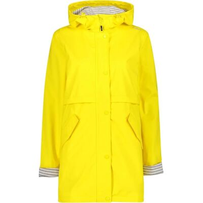 CMP Yellow Women's Rain Jacket Fix Hood - Raincoat CMP Yellow Women's Rain Jacket Fix Hood - Raincoat