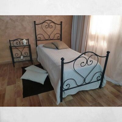 Iperbriko - Cama de Hierro 90x201cm negro oro Papavero - Cama Iperbriko - Cama de Hierro 90x201cm negro oro Papavero - Cama