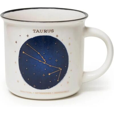 Tasse du signe du zodiaque Taureau - Porcelaine avec motif en feuille d'or - Publicité Tasse du signe du zodiaque Taureau - Porcelaine avec motif en feuille d'or - Publicité