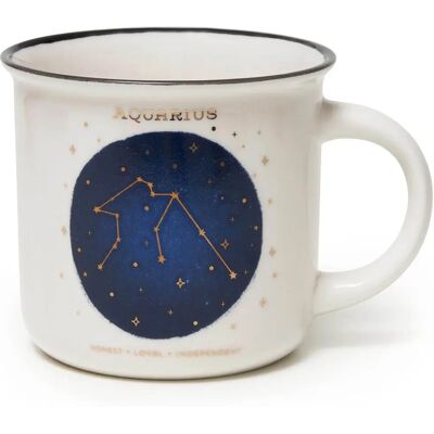 Mug Verseau - Porcelaine Bone China, Or en Feuille, Cadeau - Publicité Mug Verseau - Porcelaine Bone China, Or en Feuille, Cadeau - Publicité