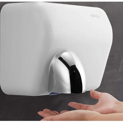 Secador de Manos Automático Bakaji - Blanco - 2300W - IPX1 - Montaje en Pared Secador de Manos Automático Bakaji - Blanco - 2300W - IPX1 - Montaje en Pared