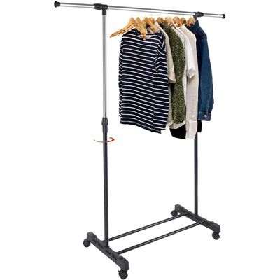 Bakaji Steel Single Clothes Rack - Adjustable Height & Width - Professional Bakaji Steel Single Clothes Rack - Adjustable Height & Width - Professional