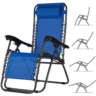 Silla de Jardín Bakaji - Reclinable, Texilene, Estructura de Acero Silla de Jardín Bakaji - Reclinable, Texilene, Estructura de Acero