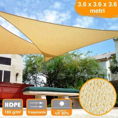 Bakaji Vela Telo Parasole 3,6x3,6m Beige - Zonnescherm Zeil Bakaji Vela Telo Parasole 3,6x3,6m Beige - Zonnescherm Zeil