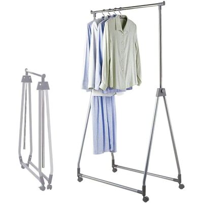 Bakaji - Stand Appendiabiti Pieghevole - 98-170 cm - Grey - Clothes Rack Bakaji - Stand Appendiabiti Pieghevole - 98-170 cm - Grey - Clothes Rack
