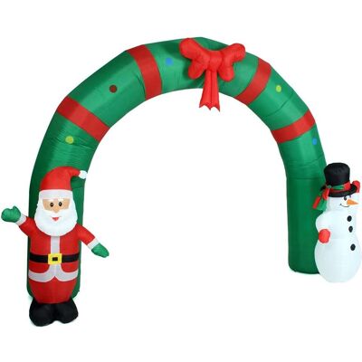 BAKAJI Arco di Natale gonfiabile - Babbo Natale e pupazzo di neve - 240cm BAKAJI Arco di Natale gonfiabile - Babbo Natale e pupazzo di neve - 240cm