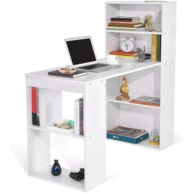 Scrivania Bakaji con Libreria - Mobili Ufficio Bianco Scrivania Bakaji con Libreria - Mobili Ufficio Bianco