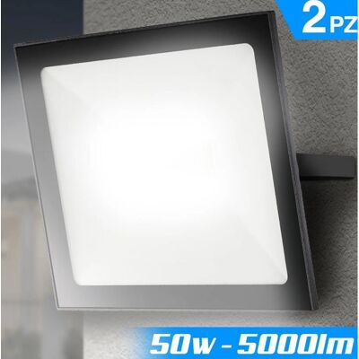 Bakaji - Set 2 Fari LED 50W - Slim - Luce LED Esterna Bakaji - Set 2 Fari LED 50W - Slim - Luce LED Esterna