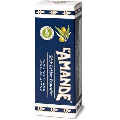 L'Amande Balsamo labbra - Olio d'oliva SPF UVA-UVB - Protezione labbra sensibili L'Amande Balsamo labbra - Olio d'oliva SPF UVA-UVB - Protezione labbra sensibili