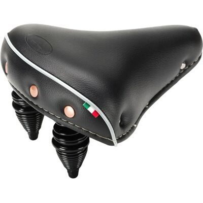 Selle Iris Montegrappa - Vélo Urbain, Noir, Acier, 1200g - Publicité Selle Iris Montegrappa - Vélo Urbain, Noir, Acier, 1200g - Publicité