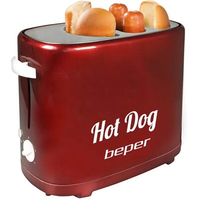 Beper BT.150Y Hot Dog Maschine - 5 Stufen, 750W, Vintage Rot Beper BT.150Y Hot Dog Maschine - 5 Stufen, 750W, Vintage Rot