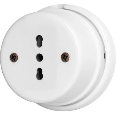 Fraschetti Modelo 40430 - Interruptor de porcelana doble - Blanco Fraschetti Modelo 40430 - Interruptor de porcelana doble - Blanco